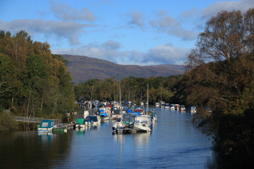 All the small boats can be seen from the bridge on Balloch's Main Street